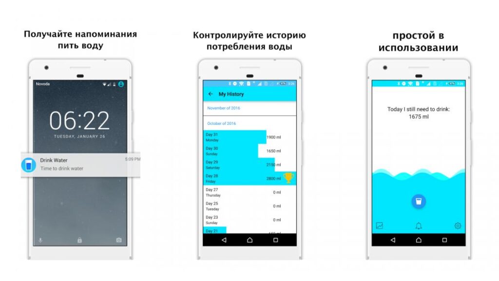 Приложение Drink Water Reminder 
